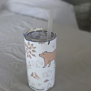 White and Tan Bear Tumbler